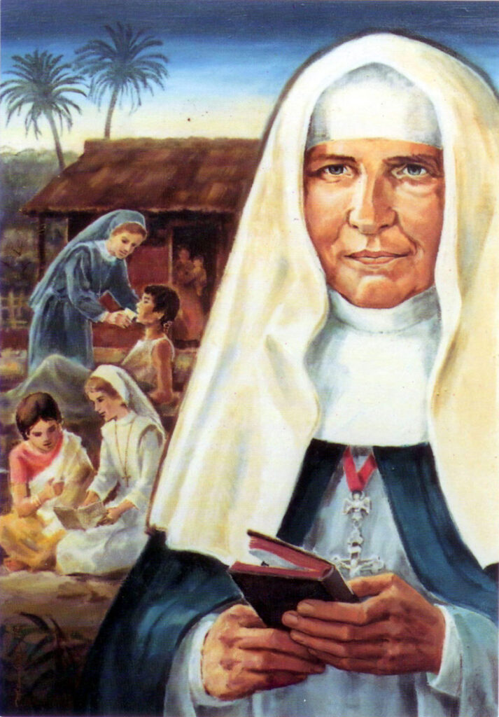 Painting of Mother Josepha with Africans