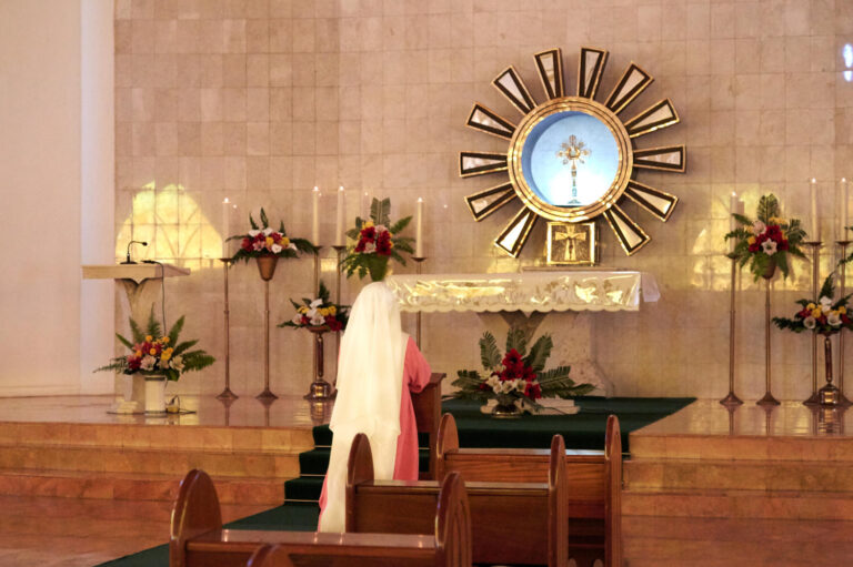 SSpSAP Convent, Adoration Sister Praying before the Blessed Sacrament