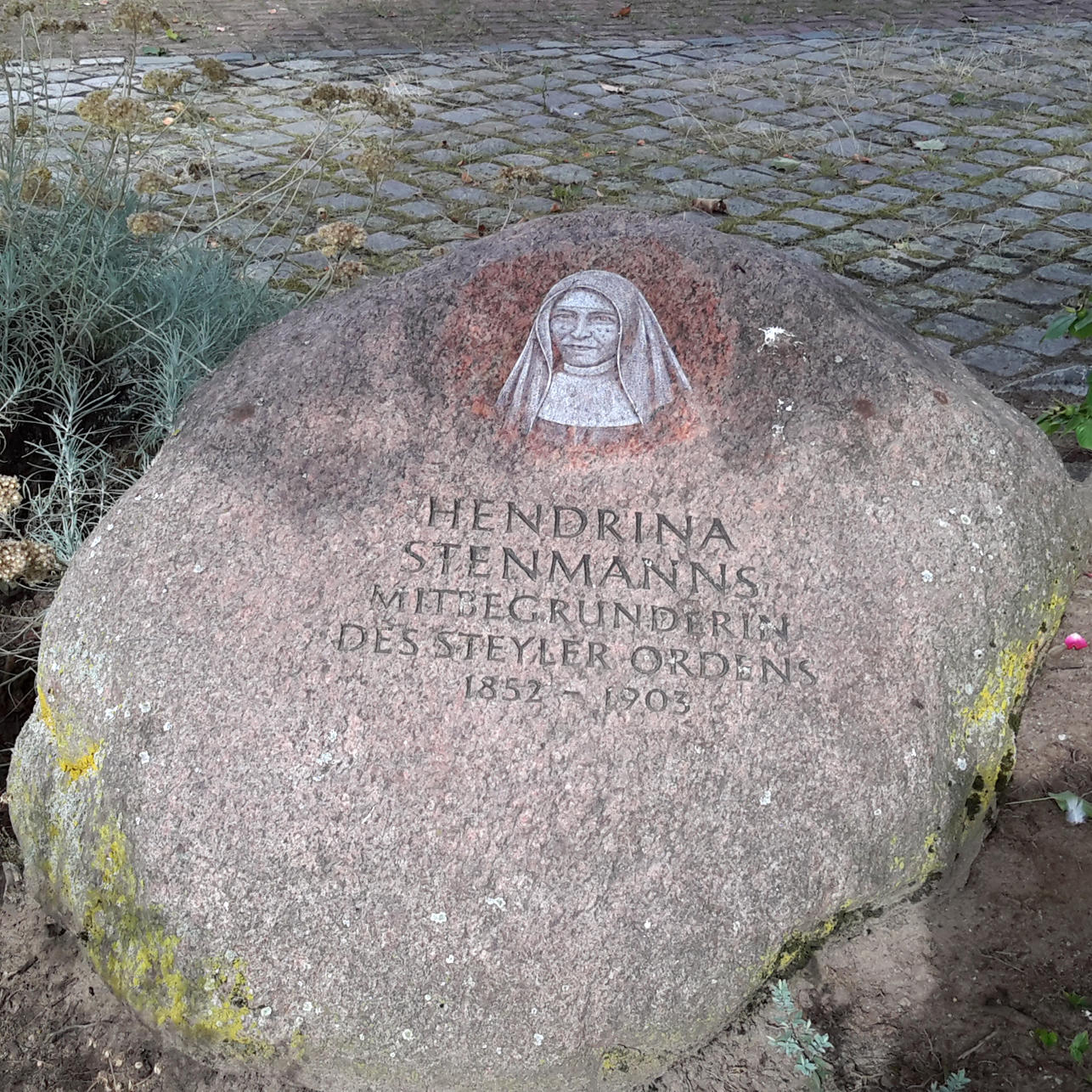 Monumental Stone to Mother Josepha, in the Garden of St Nicholas Parish, in Issum