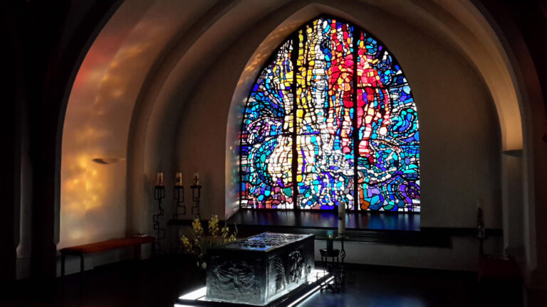 Stained Glass window, Sarcophagus, Arnold Janssen, St. Micheal, Mission House, Steyl
