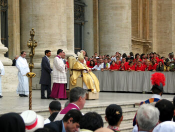 Pope John Paul II during celebration of canonization